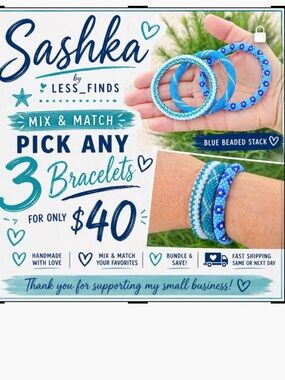 Handcrafted Sashka Glass Beaded Bracelet Sets | Boho | Gifts | Stackable